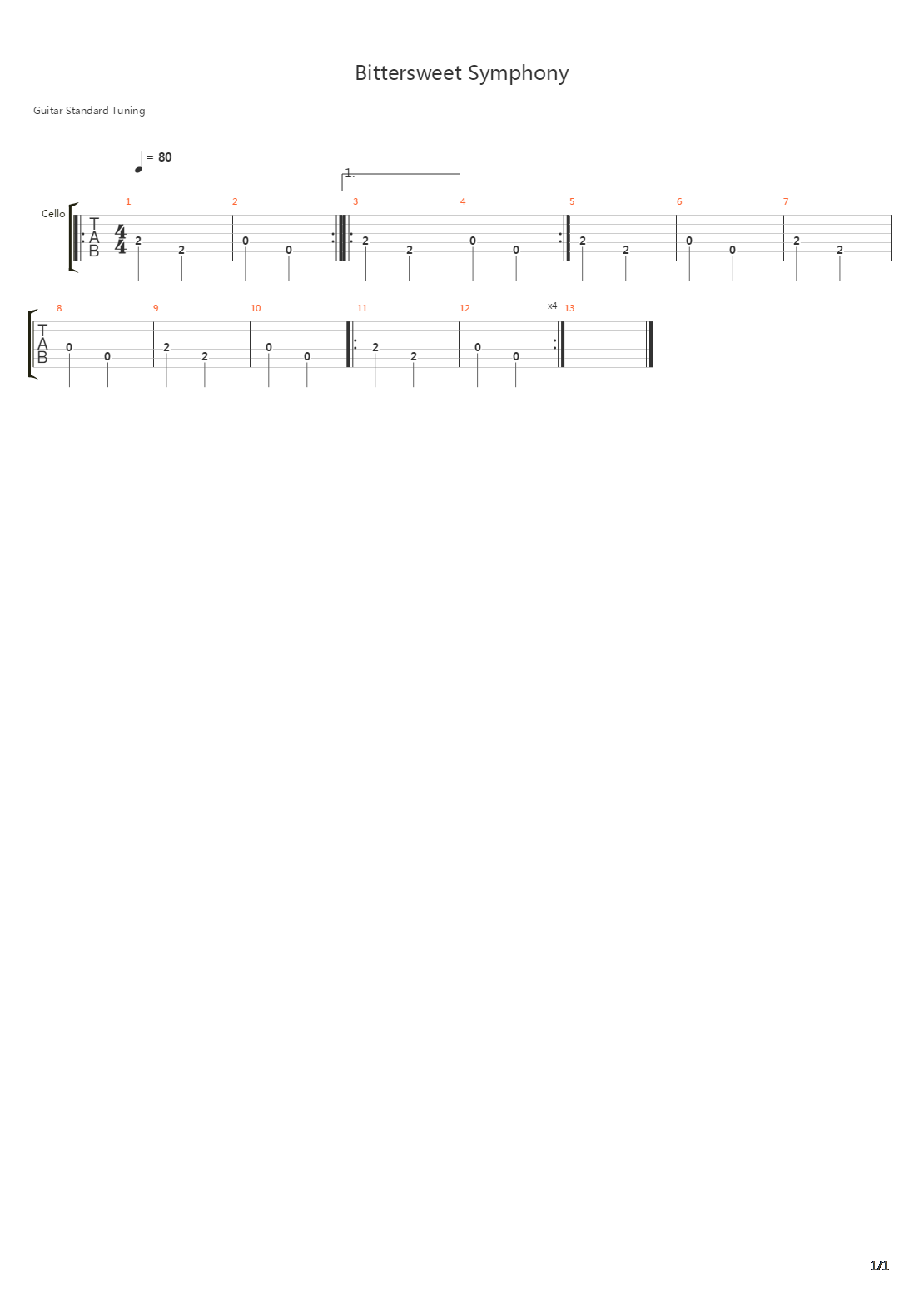 Bitter sweet Symphony吉他谱