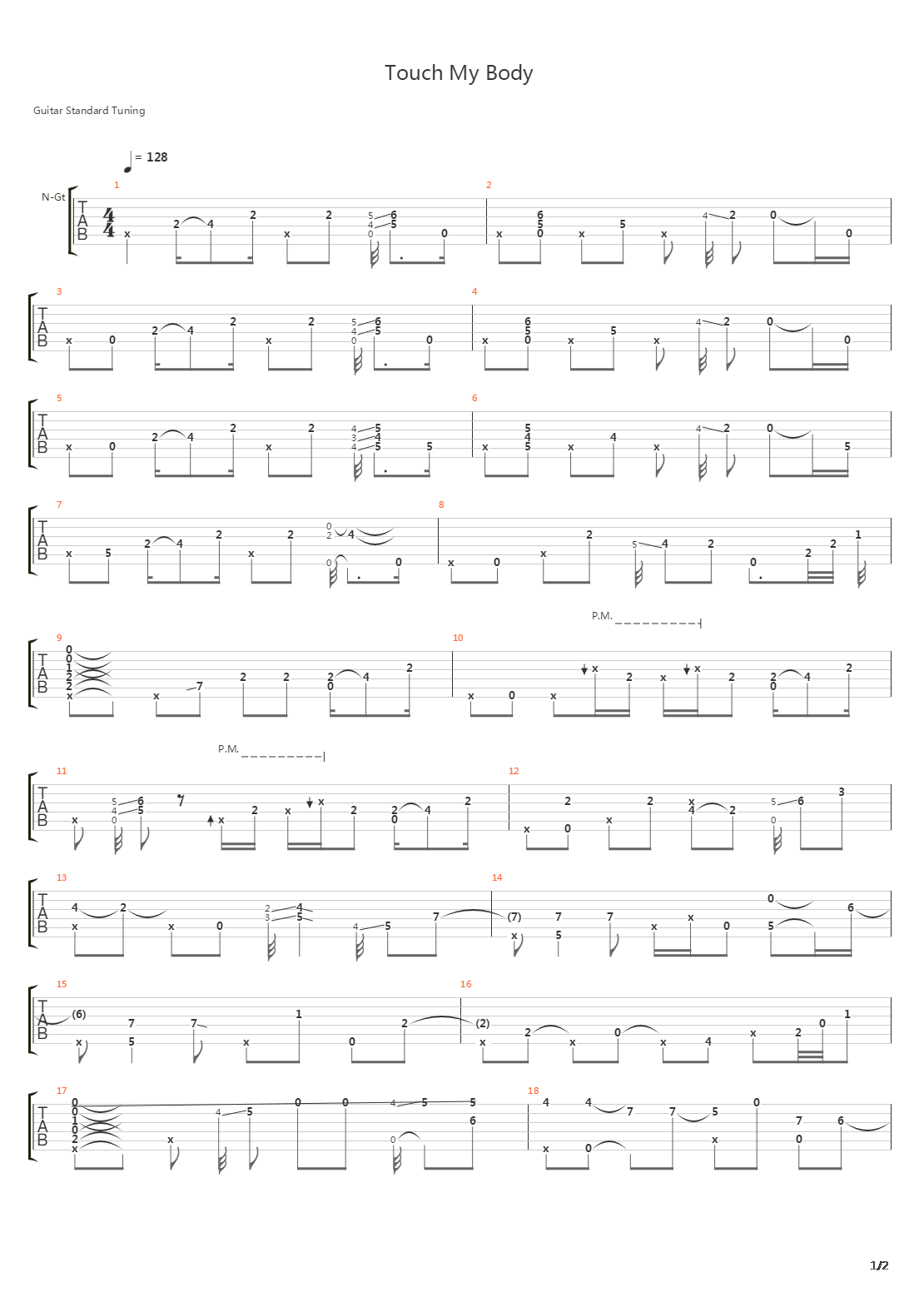 TOUCH MY BODY吉他谱