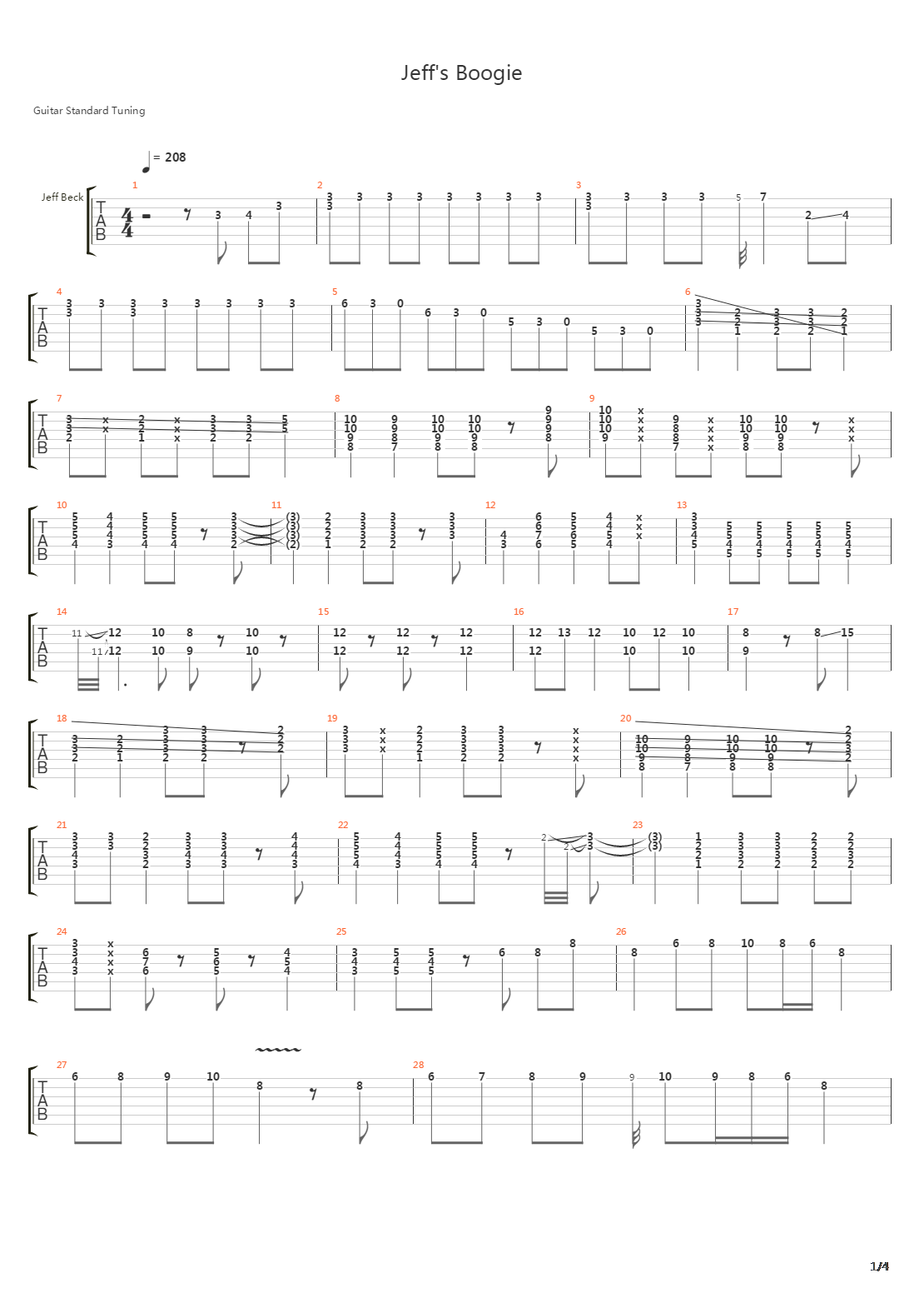 Jeffs Boogie吉他谱