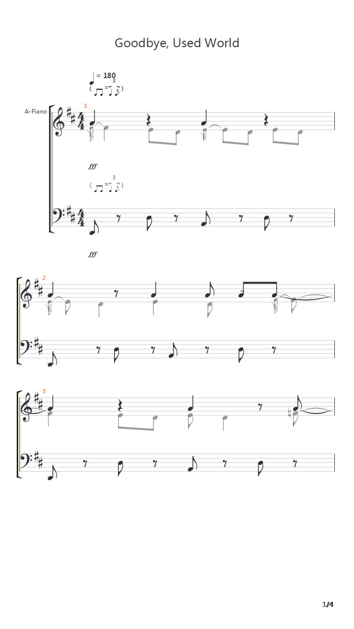 Goodbye Used World吉他谱