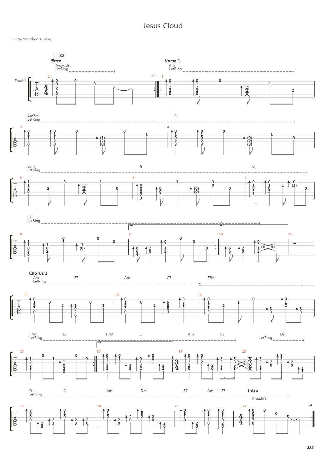 Jesus Cloud吉他谱