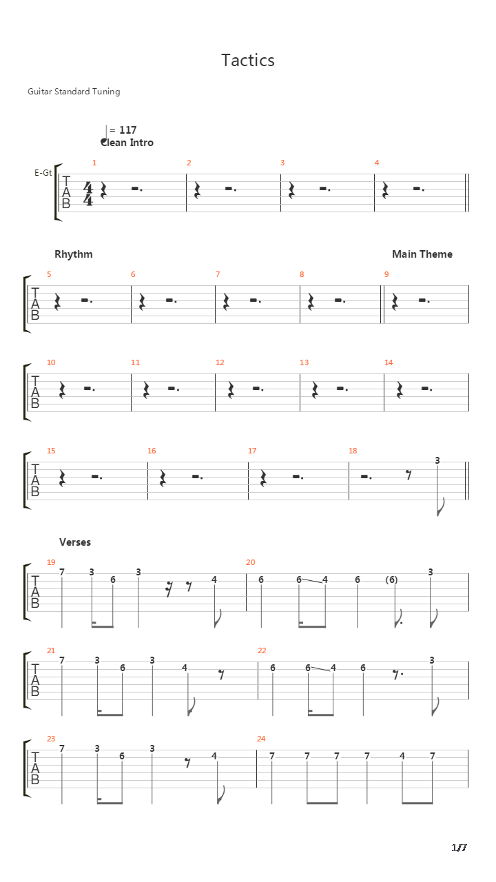 Tatics吉他谱