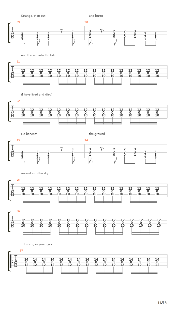 In Times Gone Past吉他谱