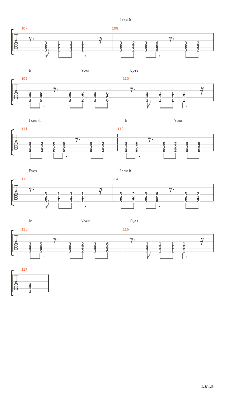 In Times Gone Past吉他谱