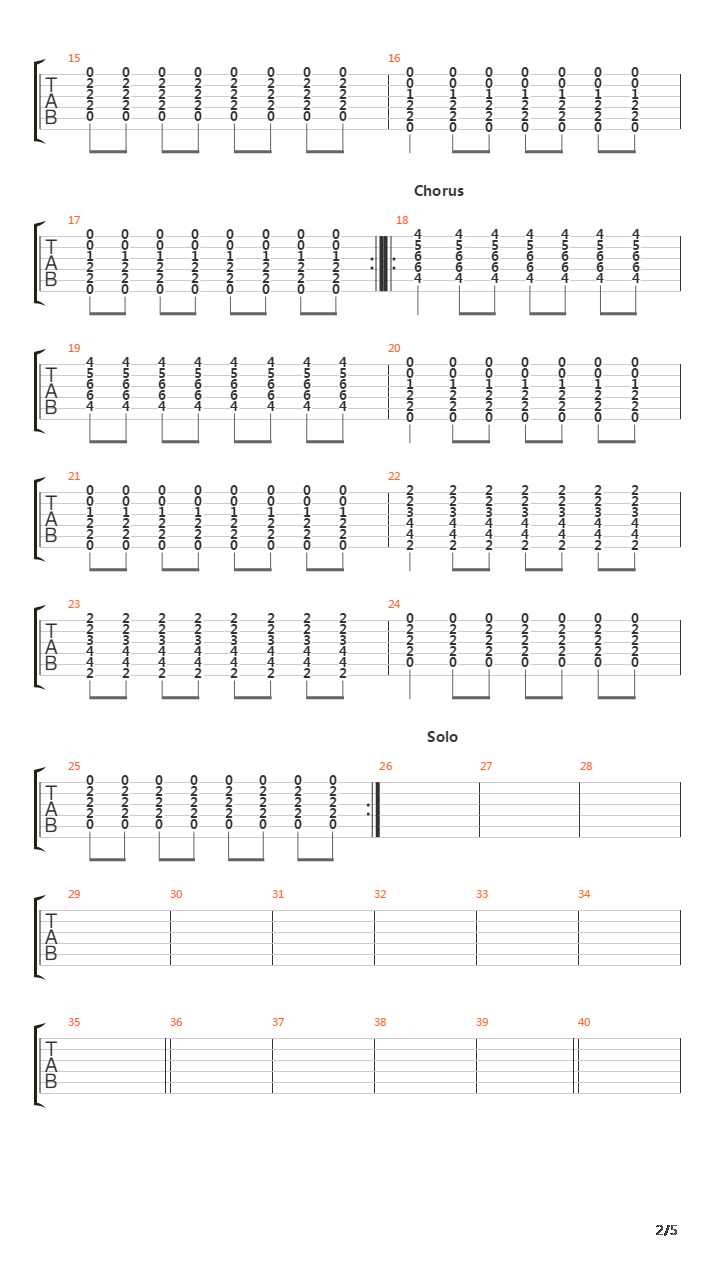 10 Am吉他谱