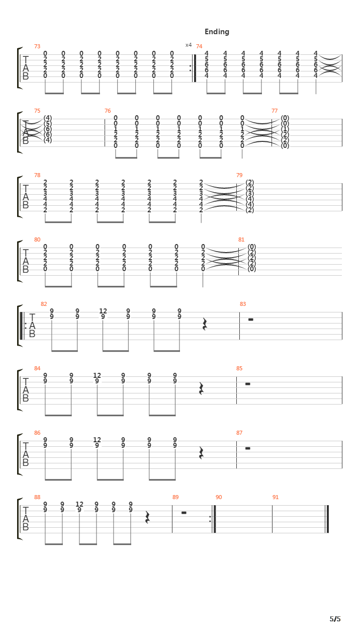 10 Am吉他谱