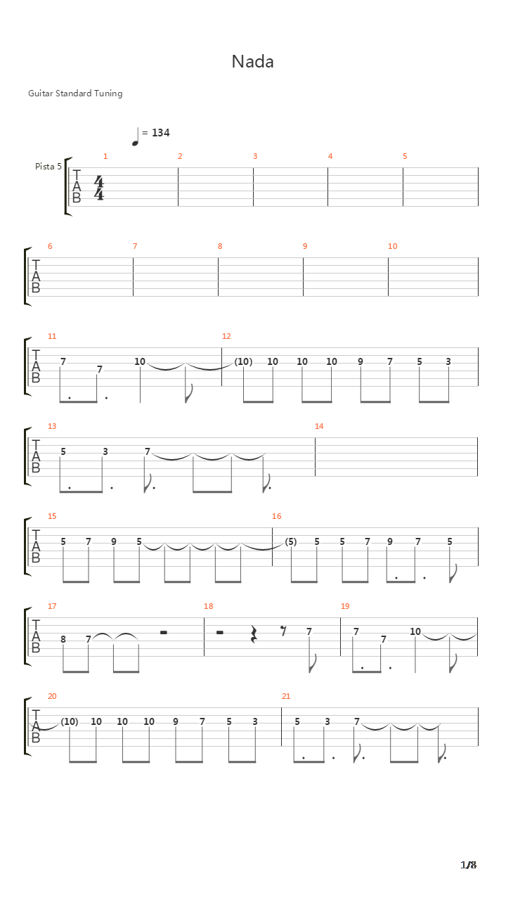 Nada吉他谱