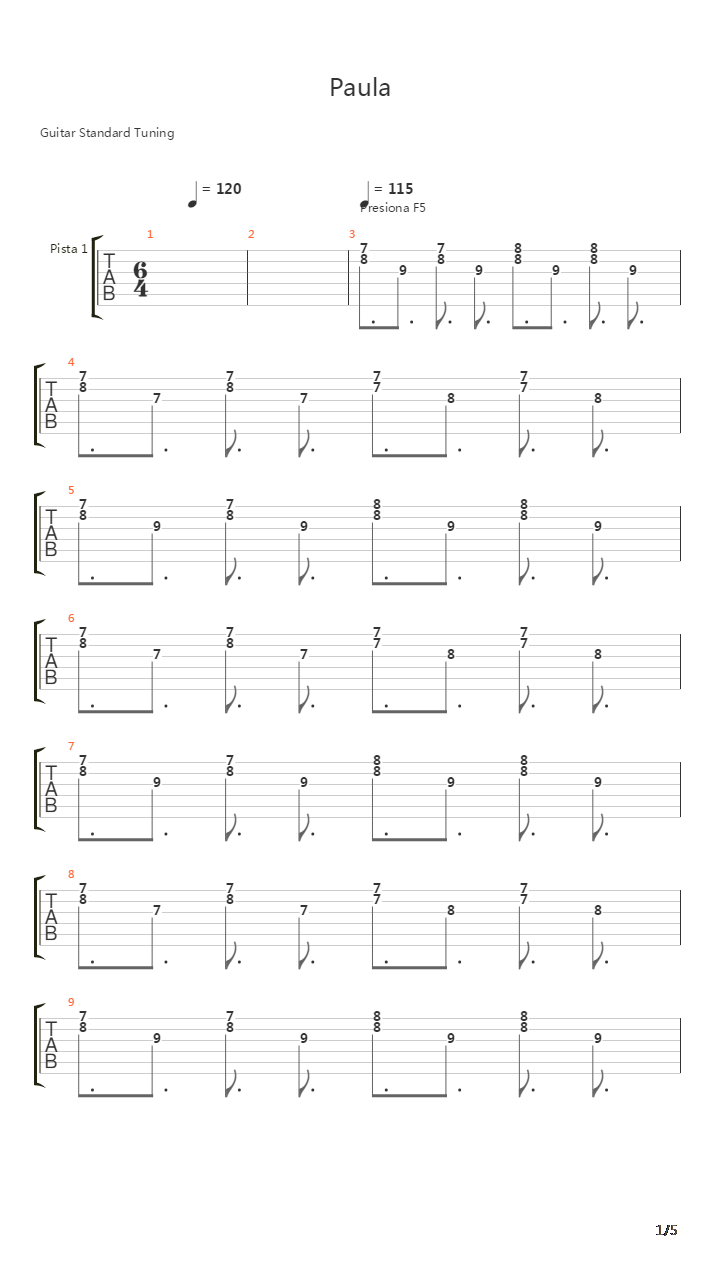 Paula吉他谱