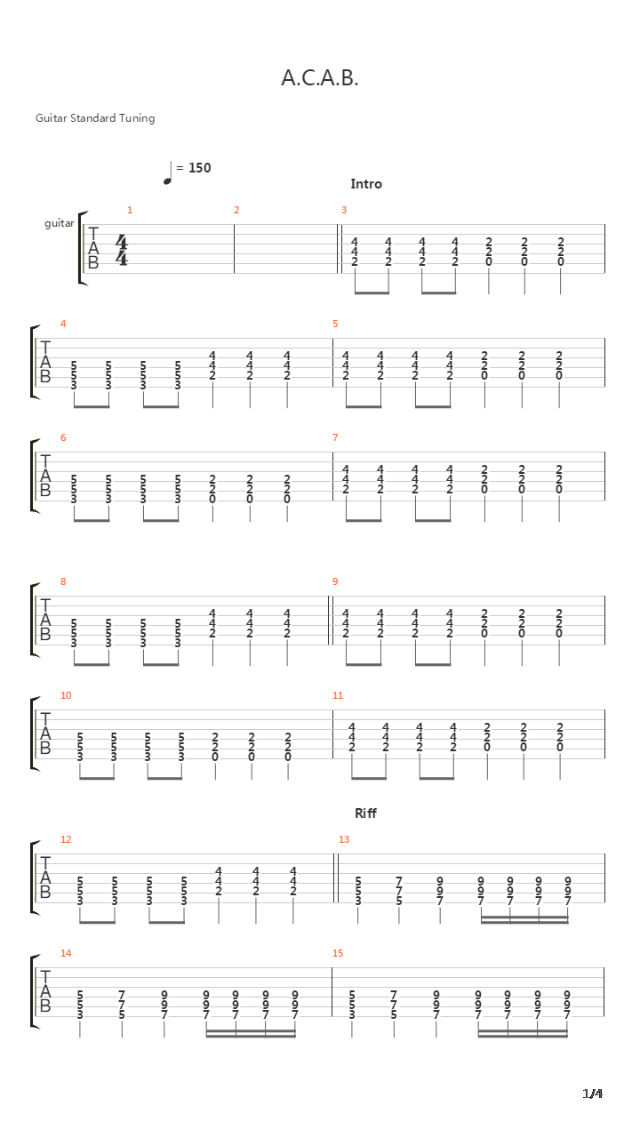 Acab吉他谱