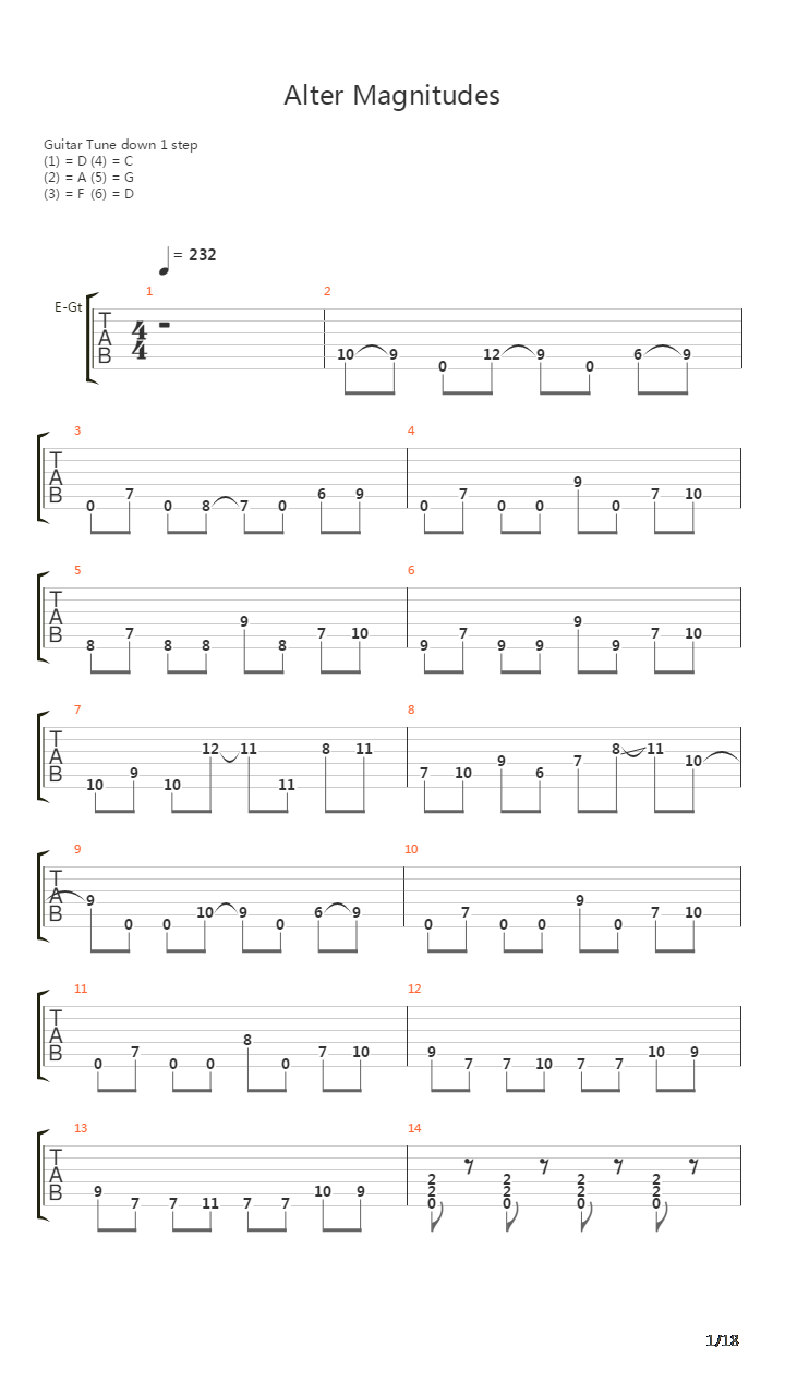 Alter Magnitudes吉他谱