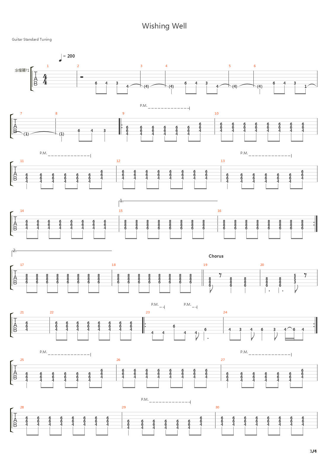 Wishing Well吉他谱
