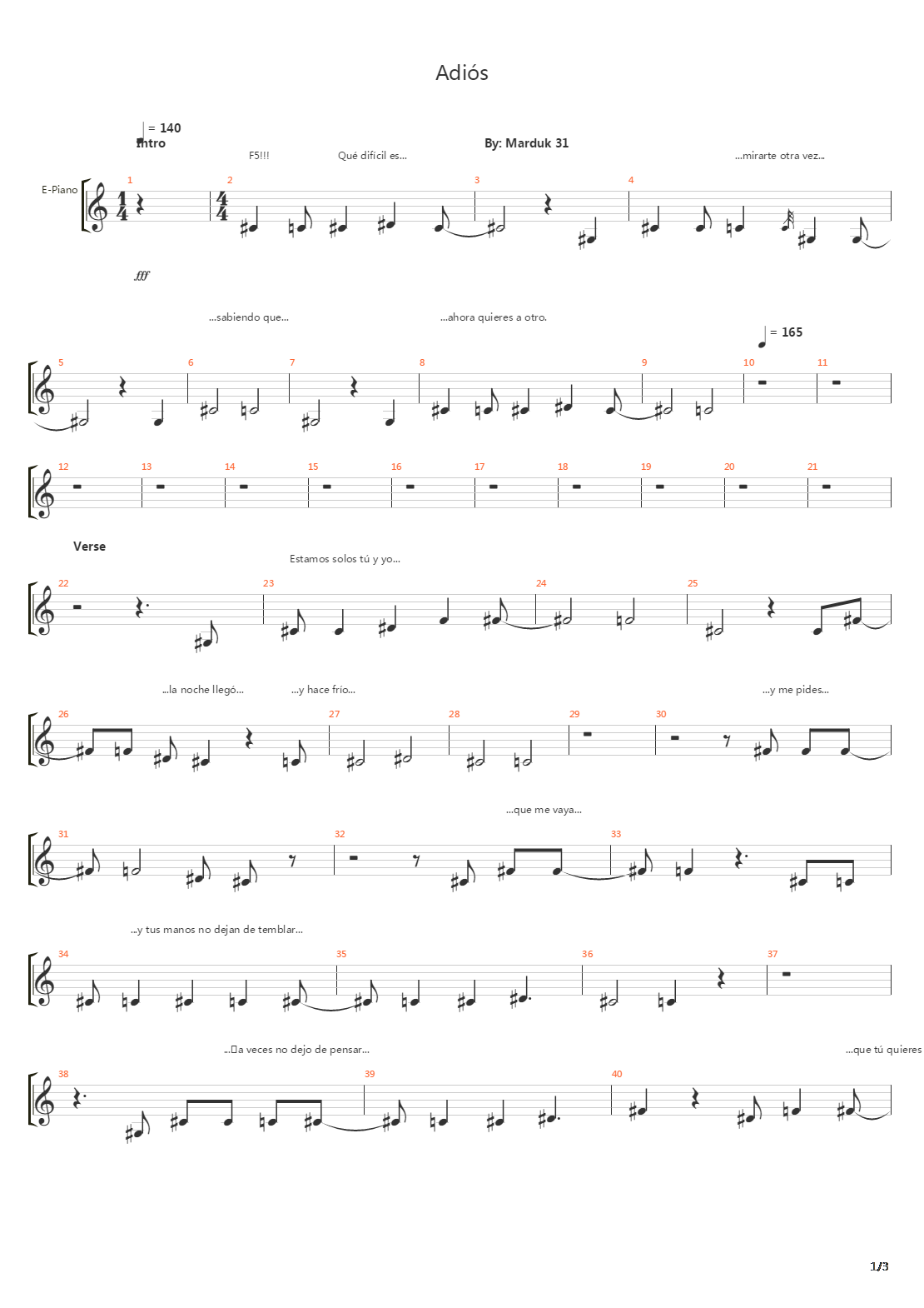 Adios吉他谱