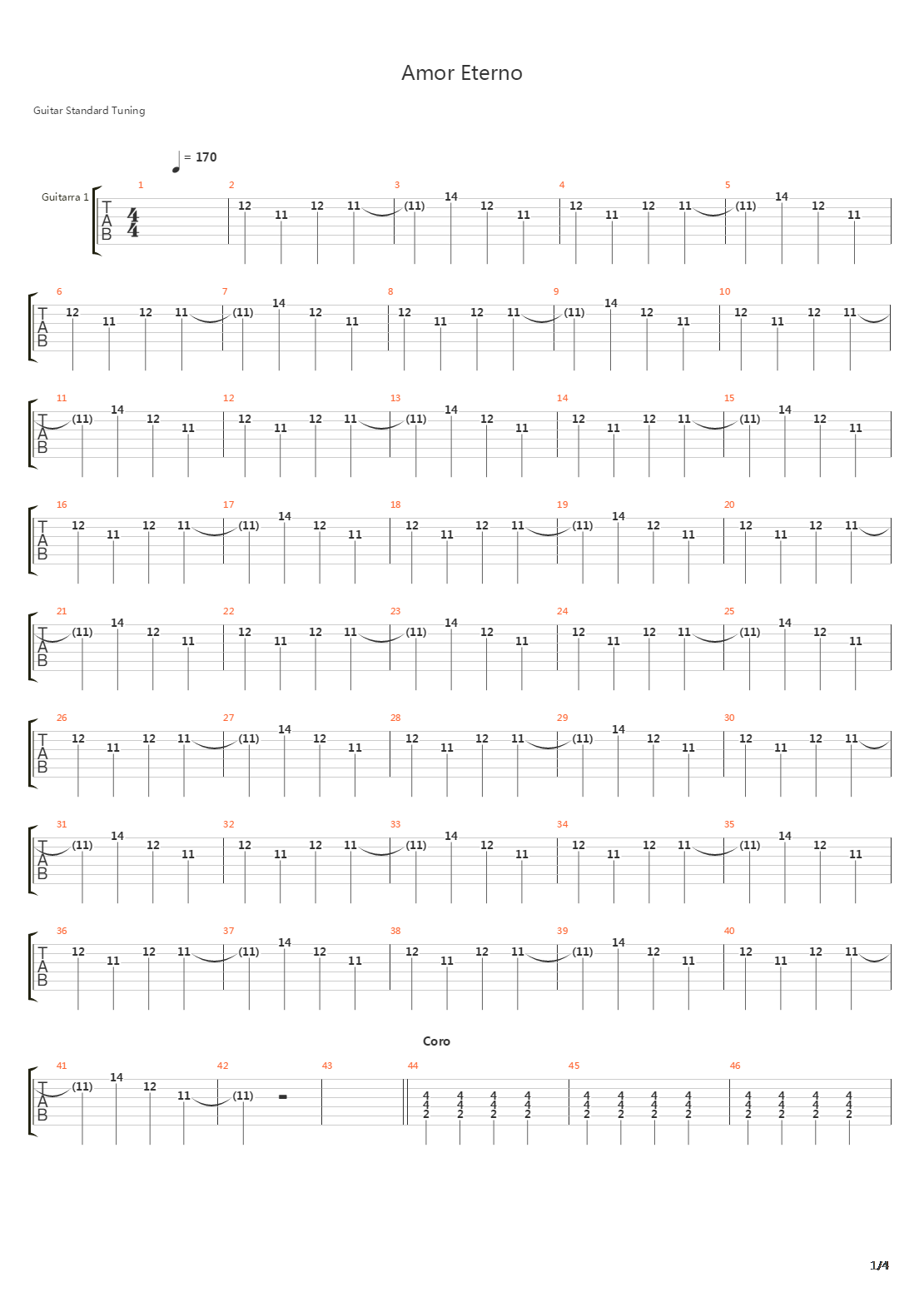 Amor Eterno吉他谱