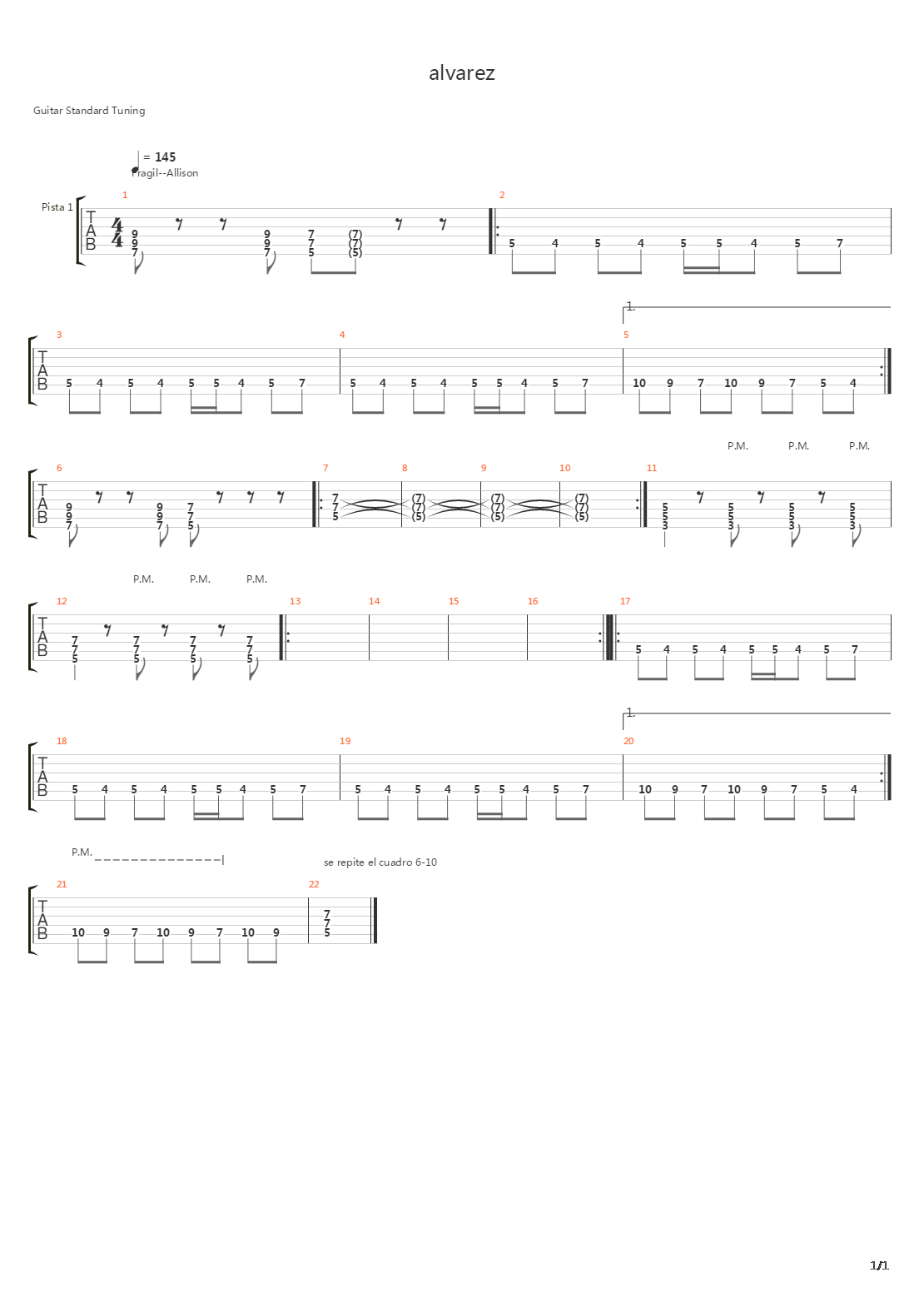 Fragil吉他谱