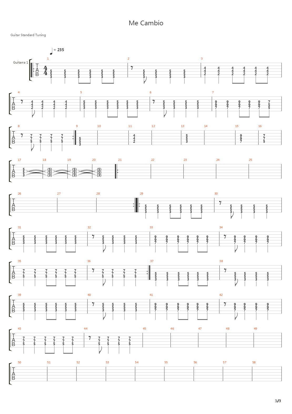 Me Cambi吉他谱