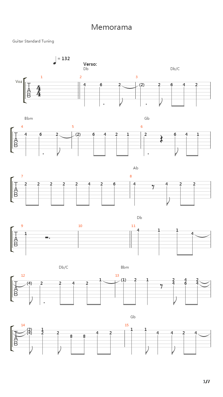 Memorama吉他谱