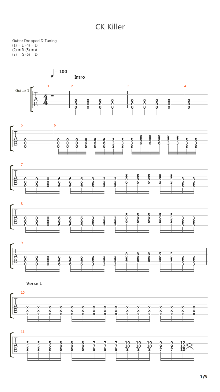 Ck Killer吉他谱