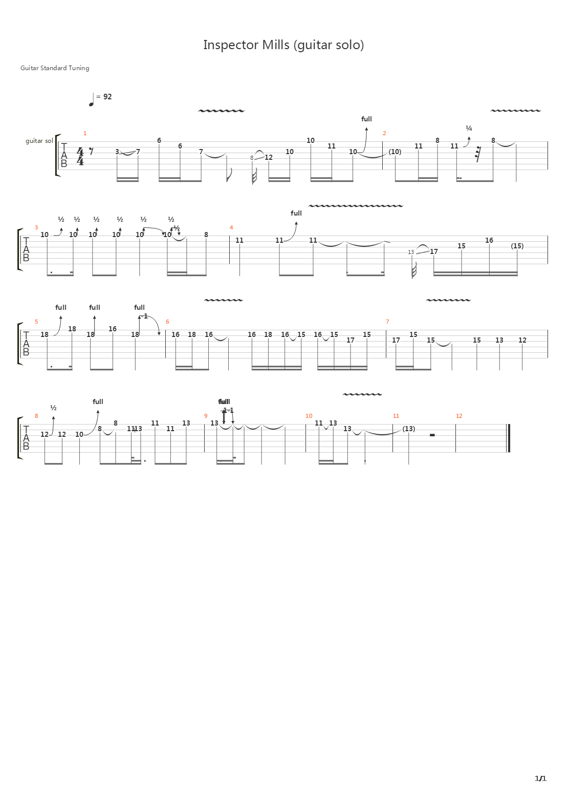 Inspector Mills吉他谱