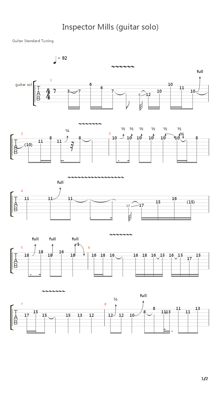 Inspector Mills吉他谱