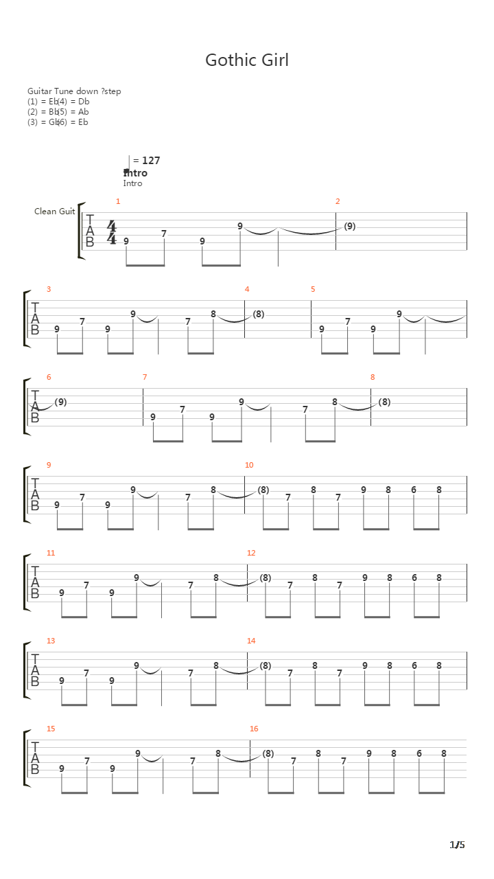 Gothic Girl吉他谱