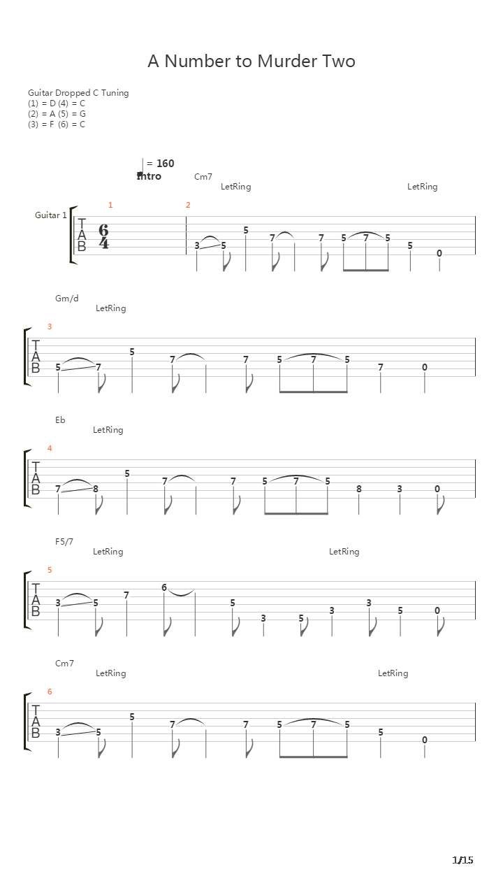 A Number To Murder Two吉他谱