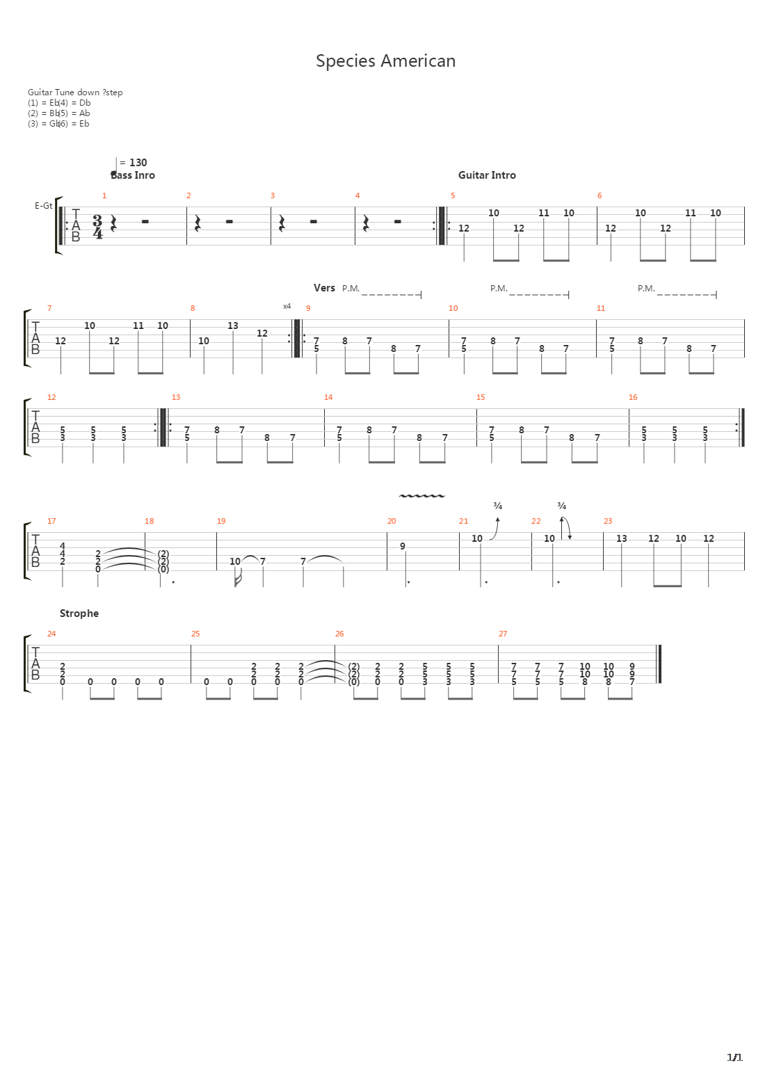 Species American吉他谱