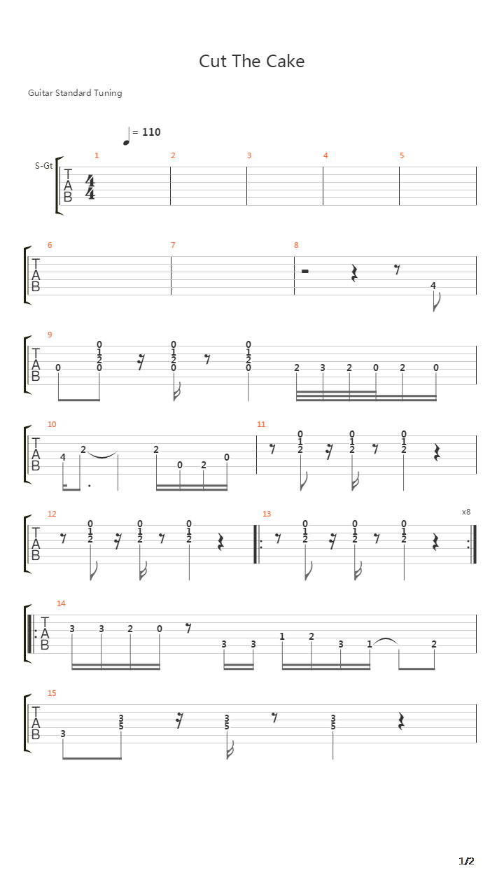 Cut The Cake吉他谱