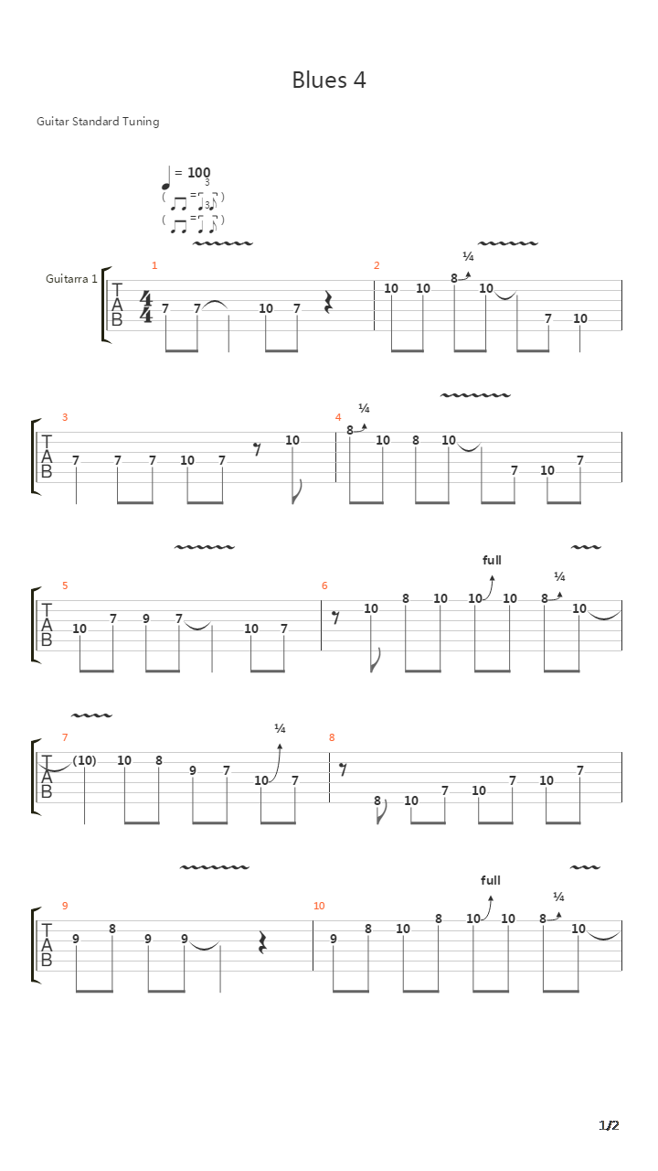 布鲁斯练习 - De Blues 2吉他谱