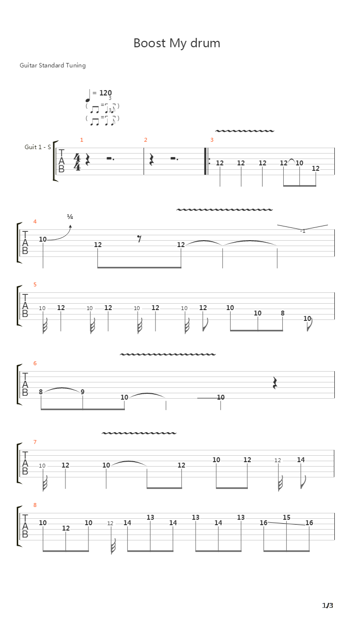 布鲁斯练习 - Boost My Drum吉他谱