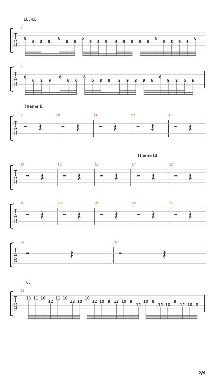 Castlevania 4(恶魔城4) - Room Of Close Associates(Stage B-4)吉他谱