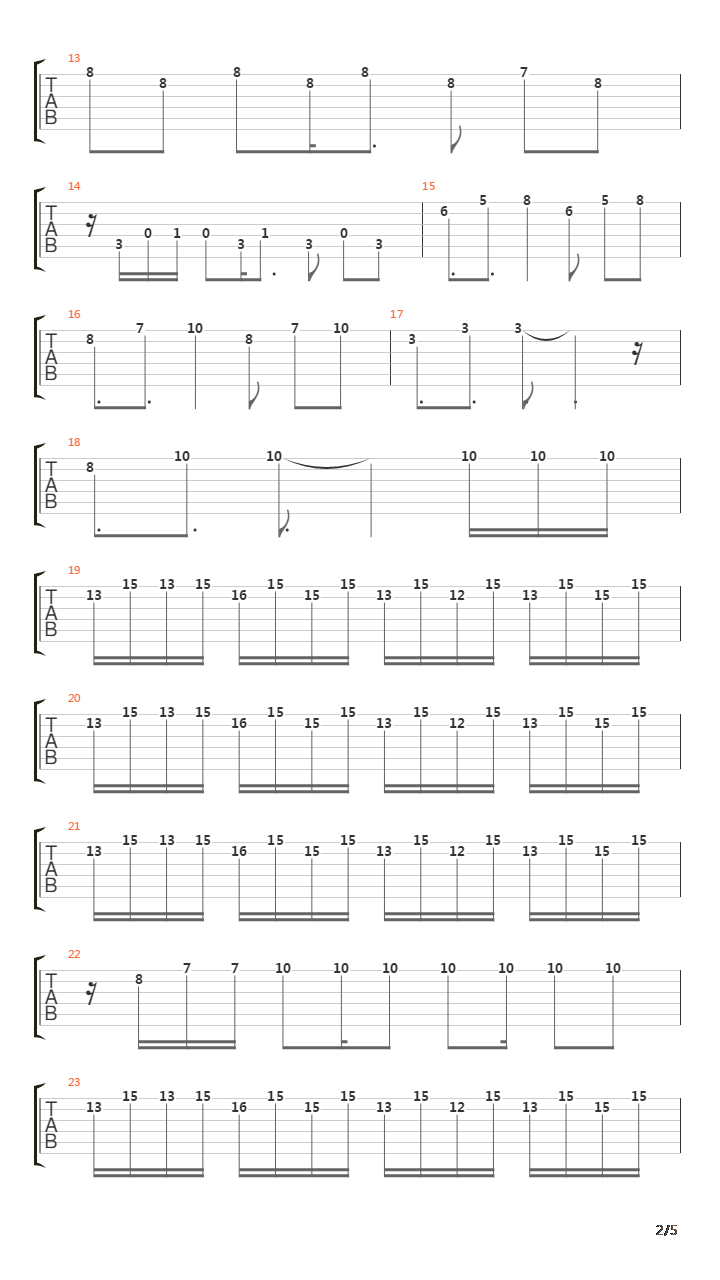 Castlevania(恶魔城) - Stage 5吉他谱