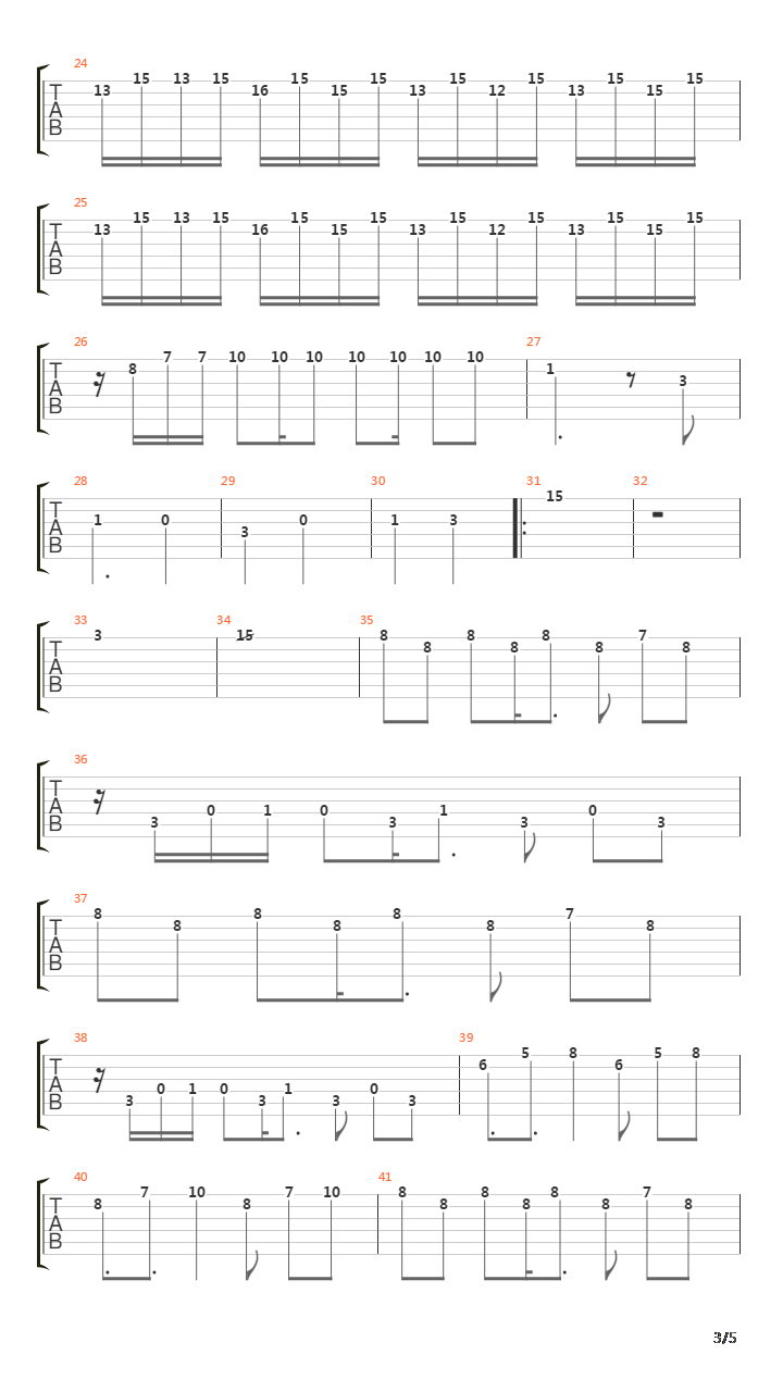 Castlevania(恶魔城) - Stage 5吉他谱