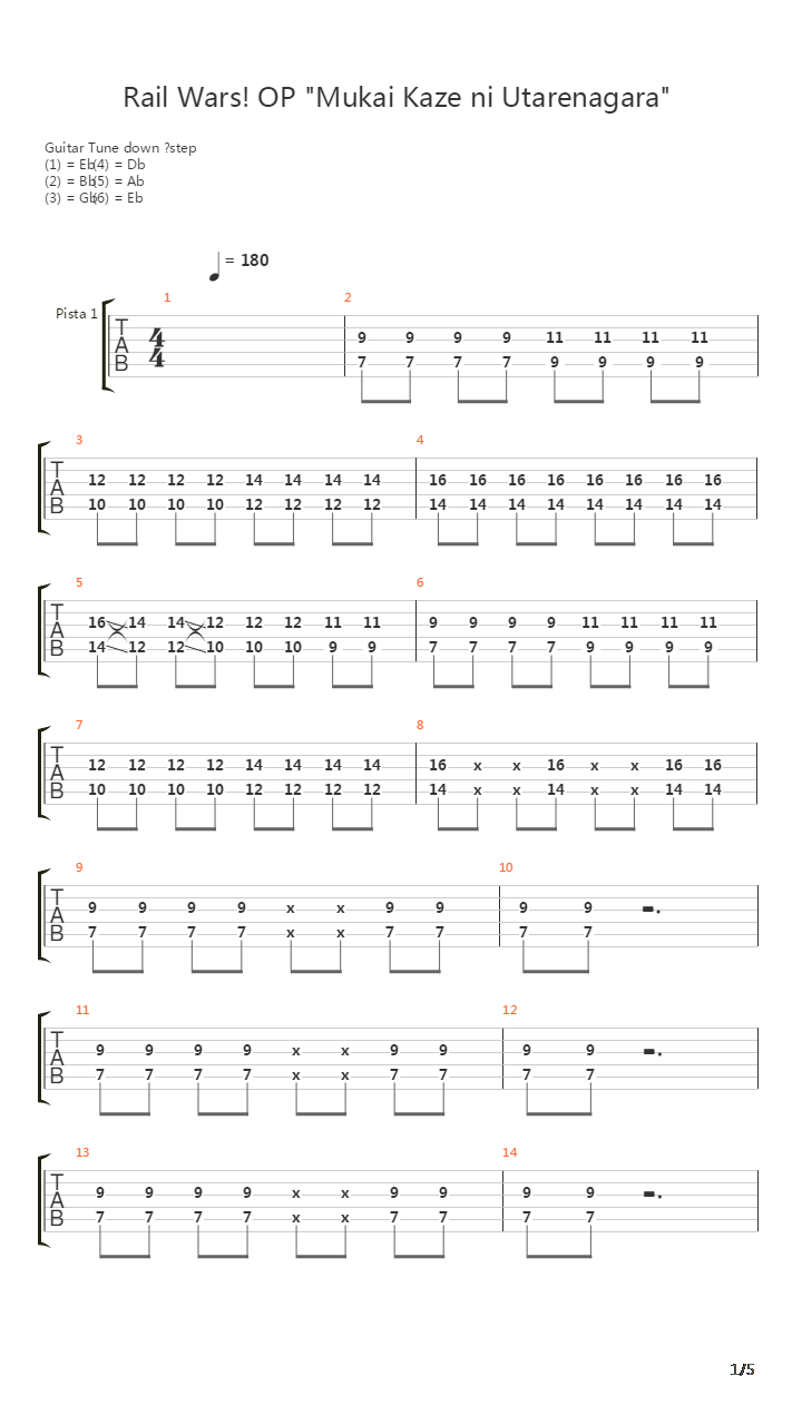 Rail Wars（日本国有铁道公安队）- 向かい風に打たれながら(TV-size)吉他谱