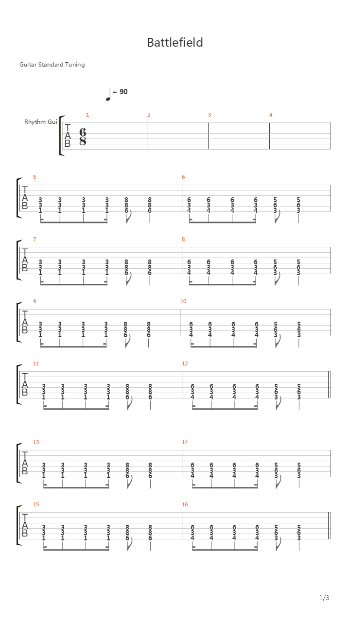 Battlefield(战地) - Theme吉他谱