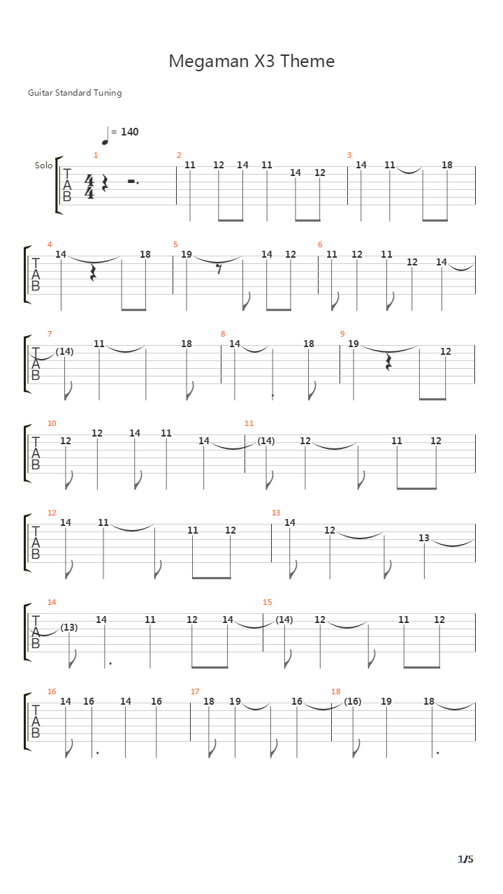 Mega Man X3(洛克人X3) - Final Theme吉他谱