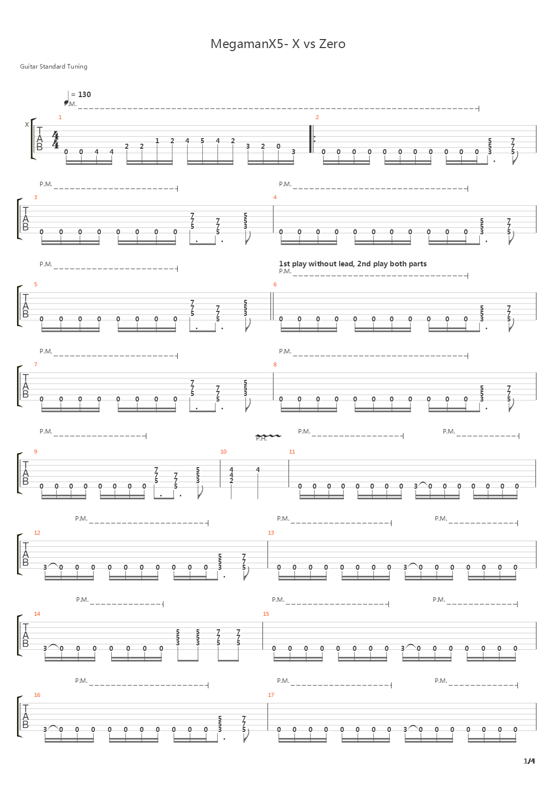 Mega Man X5(洛克人X5) - X Vs Zero (Extended 1 Or 2 Minutes More)吉他谱