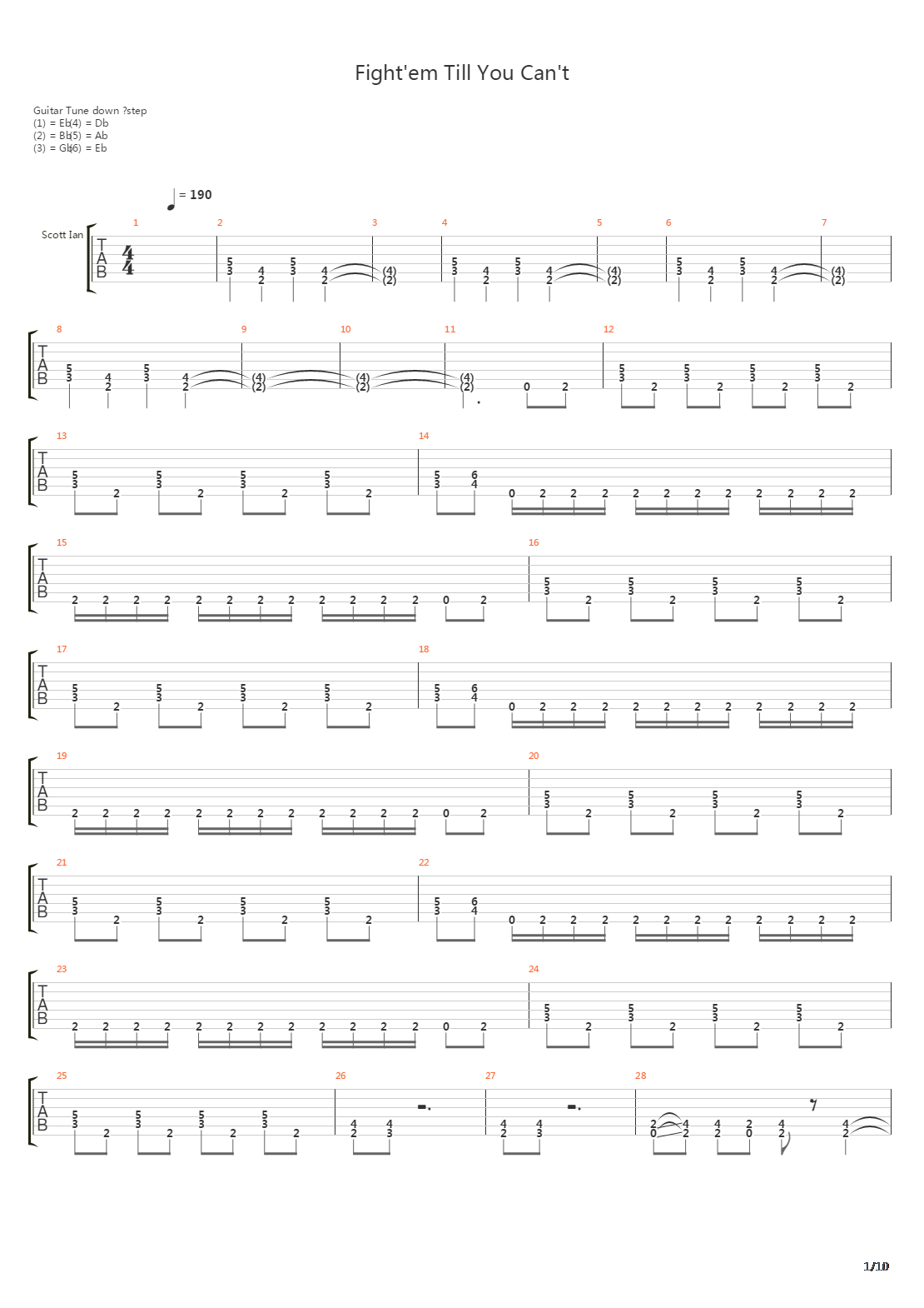 Fight Em Till You Cant吉他谱