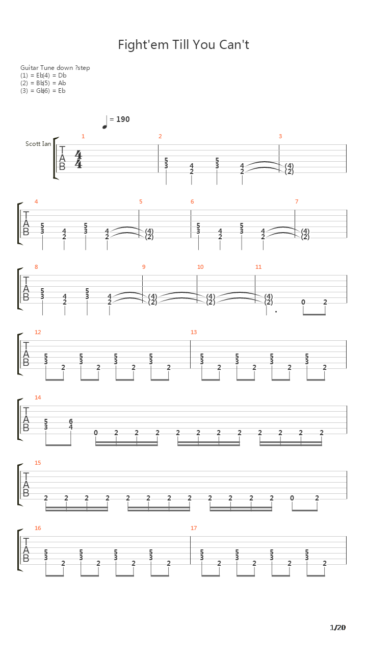 Fight Em Till You Cant吉他谱
