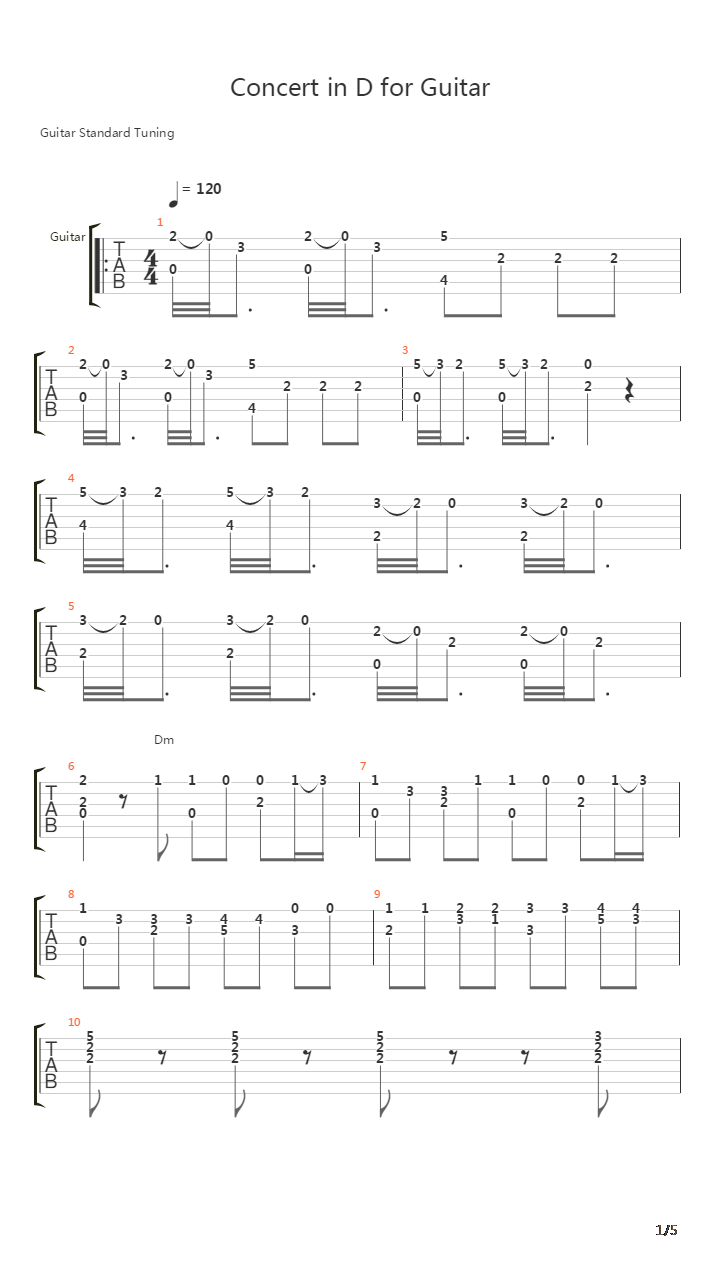 Concerto For Guitar Rv 93 - I吉他谱