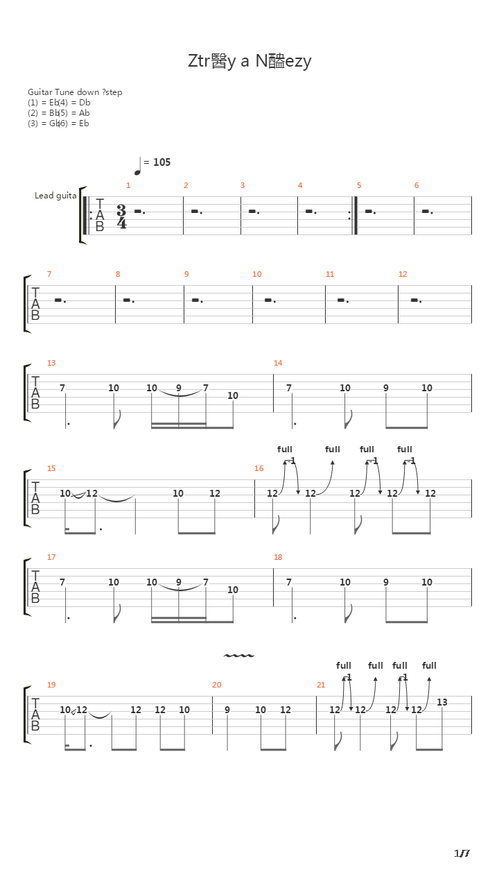 Ztráty A Nálezy吉他谱