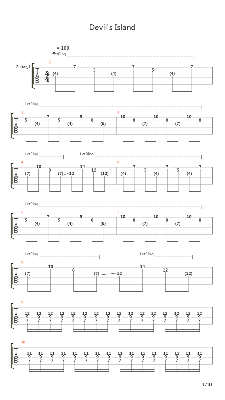 Devil's Island吉他谱