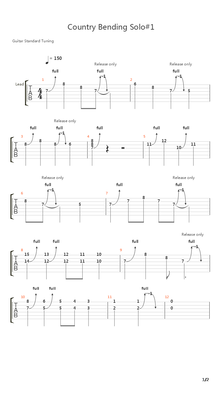 Country Bending Solo 1吉他谱