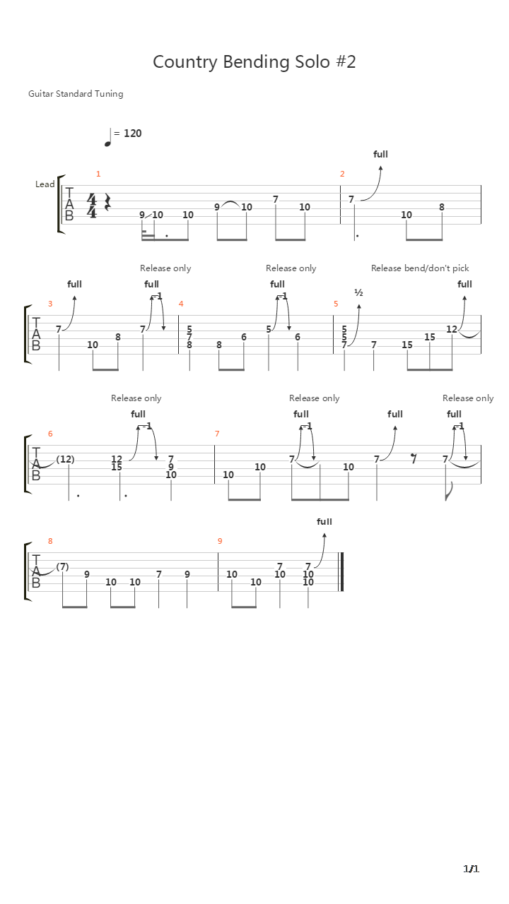 Country Bending Solo 2吉他谱