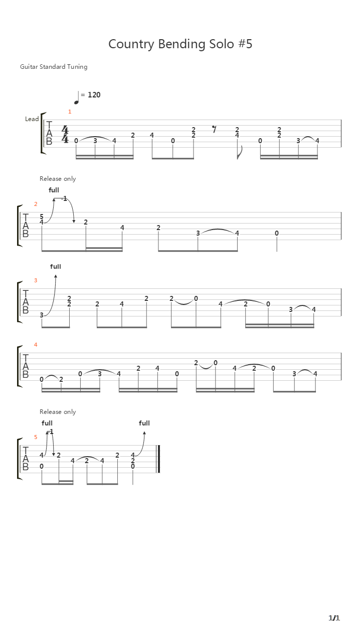 Country Bending Solo 5吉他谱