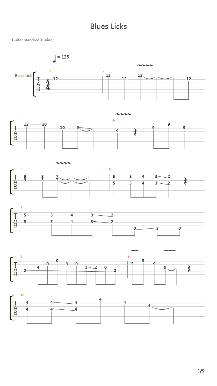 Blues Licks吉他谱
