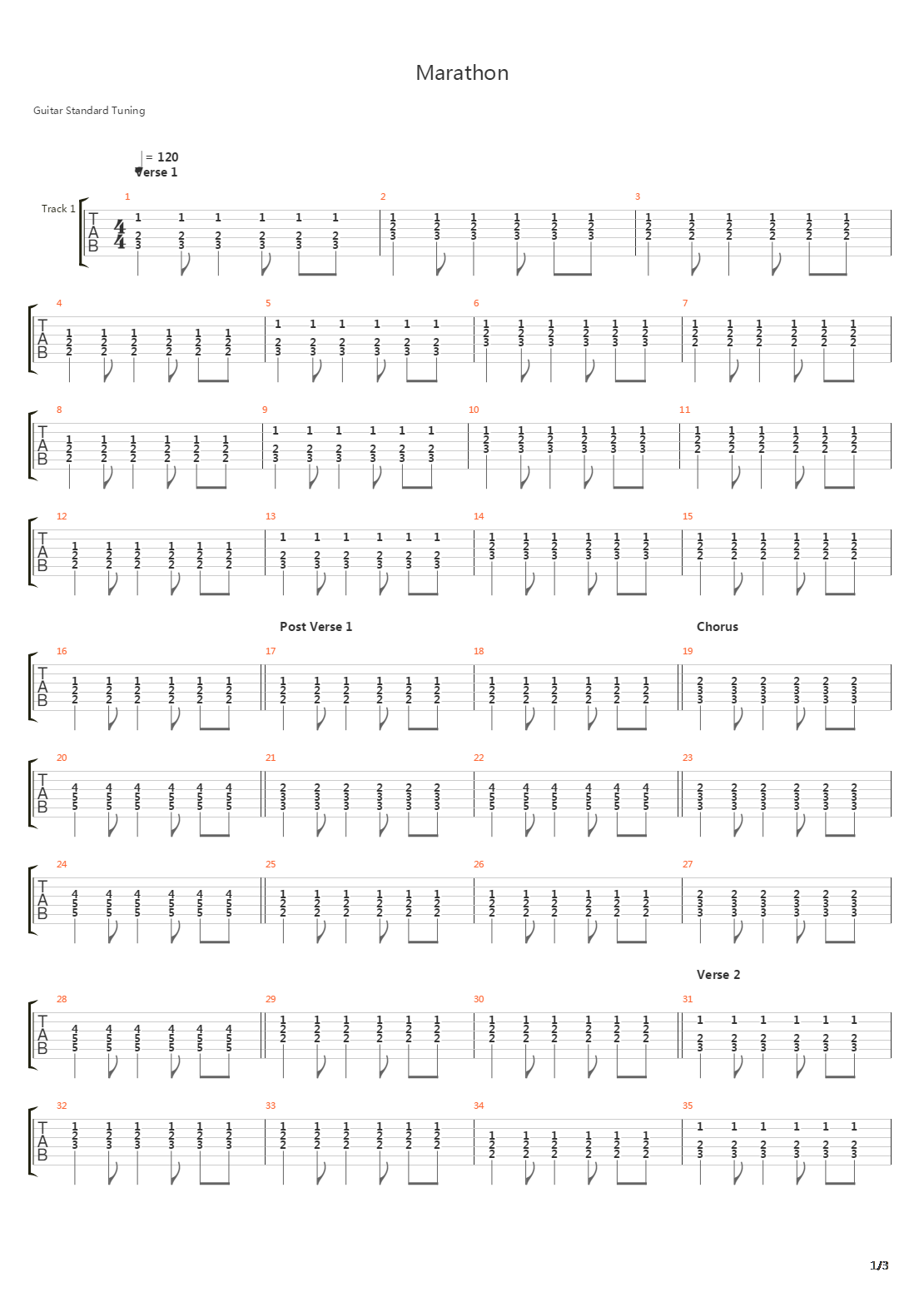 Marathon吉他谱