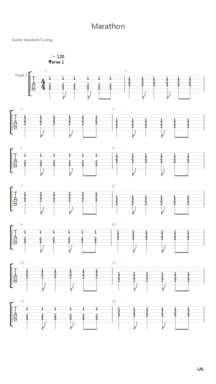 Marathon吉他谱
