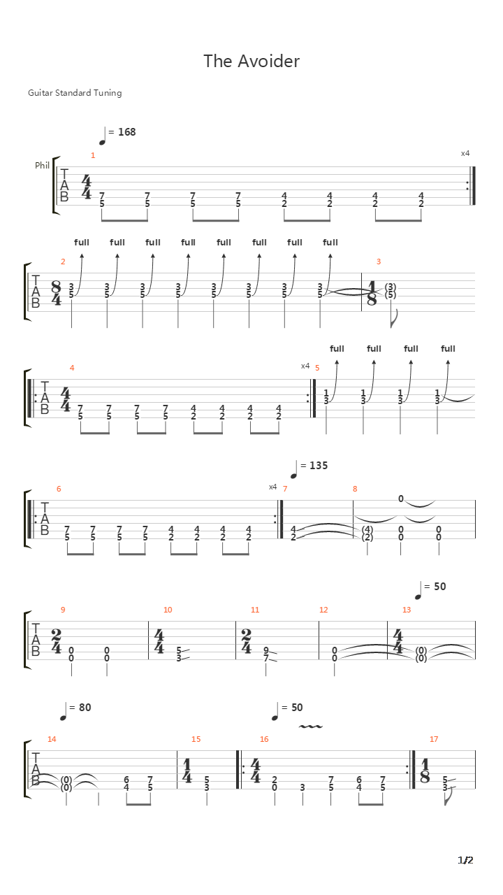 The Avoider吉他谱