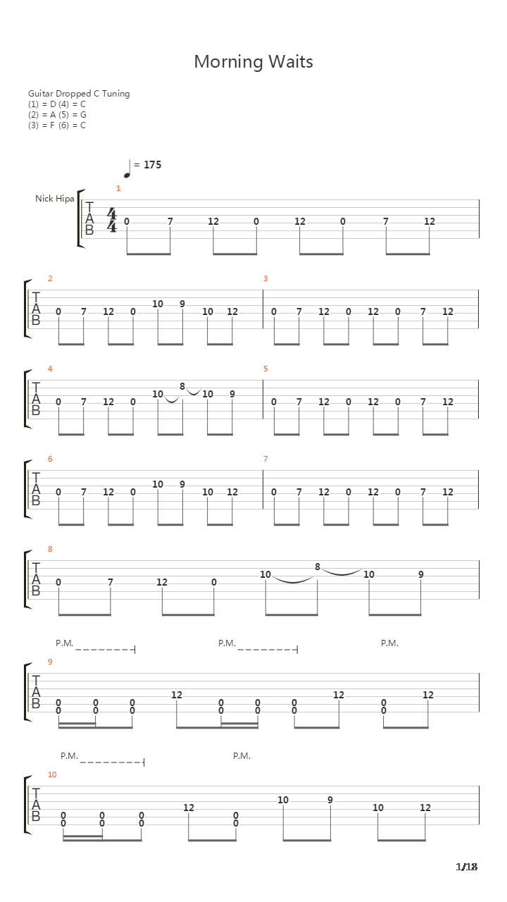 Morning Waits吉他谱