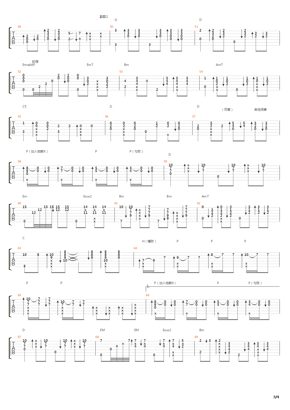不再犹豫（阿涛指弹改编）吉他谱